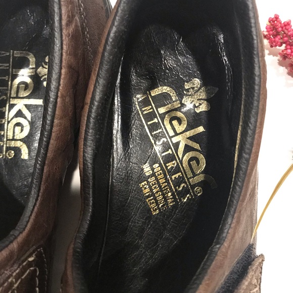 RIEKER hook loop flat brown leather suede Velcro - Picture 2 of 8